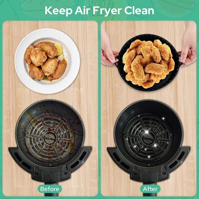 Moule En Silicone Pour Air Fryer Ninja Foodi Flex 10.4L - Accessoire Réutilisable, Antiadhésif, Résiste à 240°C