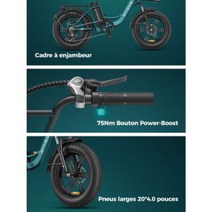Vélo électrique ENGWE M20 Homme - Autonomie 150km, Pneus 20x4, Suspension Intégrale