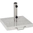 Pied/Base de parasol en granite gris - OUTSUNNY - Compatible Ø 34/38/48 mm - Poignée et roulettes-0