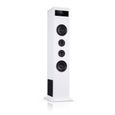 auna Karaboom 100 2.1 Enceinte Colonne karaoké Bluetooth avec radio FM , port USB compatible MP3 et support tablette - 120W - blanc-0