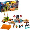 LEGO® 60294 City Stuntz Le Camion de Spectacle des Cascadeurs, Moto à Rétrofriction, Bassin, Jouet de Construction pour Enfants-0