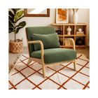 Fauteuil Scandinave Vintage - Sicaan - MARIE - Tissu Velours Côtelé - L.65 x P.84 x H.74 cm - Kaki