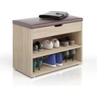 Vicco banc de rangement pour chaussures Rolfe étagère sonoma 6 paires de chaussures meuble à chaussures couvercle à charnière