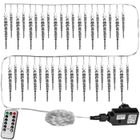 VOLTRONIC® 40 stalactites à LEDs blanches - guirlande lumineuse de 5,5 m (Avec télécommande)