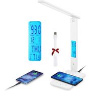 Lampe De Table Intelligente 3 En 1 - Chargeur Sans Fil 15W, Haut-parleur Bluetooth, Réveil, Lumière D'ambiance