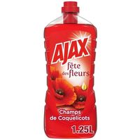 LOT DE 2 - AJAX : Fêtes des fleurs - Nettoyant multi-surfaces aux huiles essentielles Champ de Coquelicots 1,25L