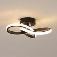 Plafonnier LED Moderne 20W 4500K Lampe de Plafond Noir pour Chambre Salon Couloir Cuisine - Taille: 25*25*10 cm