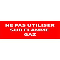 Panneau "Ne pas utiliser sur flamme gaz" 200mm x 60mm - Signalisation de securite Ref: PR0008