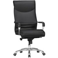 Chaise et fauteuil de bureau noir design en aluminium poli L. 61 x P. 60 x H. 120 - 126 cm collection Uldale Noir