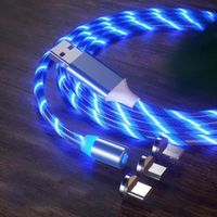 Lueur LED éclairage charge rapide magnétique USB Type C câble câble magnétique USB Micro chargeur câble fil pour Huawei iPhone YY53