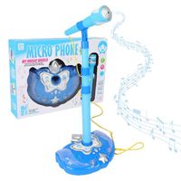 Micro Enfant sur Pied Karaoké Enfants - Avec Lumière Colorée pour Chanter Fille Garçon Cadeaux de Noël Anniversaire- Bleu