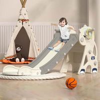 Toboggan Licorne MAGICFOX - Glisse de 150cm avec panier de basket - Jeu intérieur/extérieur Enfant dès 2 ans