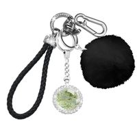 Porte-clés élégant avec motif de carte – Mousqueton à pompons en cuir PU tressé, accessoires pour porte-clés 166 09e7d7