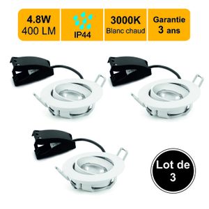 Pack Spot Halogène Orientable Lita - 50W 12V + Transformateur 50VA - Lumière Encastrée