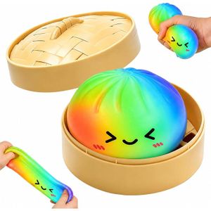 Dumpling Squishies Glitter – Boule Anti-Stress Ravioli Brillant Avec Panier Vapeur, Jouet Sensoriel Kawaii Pour Bureau Et Maison