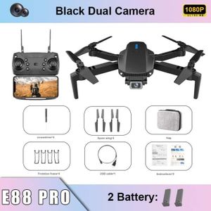 DRONE noir-DualC-1080P-2B-KBDFA Drone E88 Pro avec camér