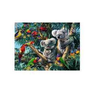 PUZZLE Puzzle Famille de Koalas et perroquets dans l Arbr