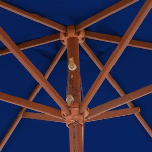PARASOL QID Parasol d'extérieur avec mât en bois Bleu 270 
