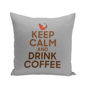 HOUSSE DE COUSSIN Housse de Coussin Gris 40x40 cm Keep Calm and Drin