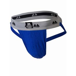 STRING - TANGA MM Sports - Sous-vêtement Hommes - Jockstrap Homme - Original Edition Swimmer/Jogger Jockstrap 2 inch Blue - Bleu - 1 x
