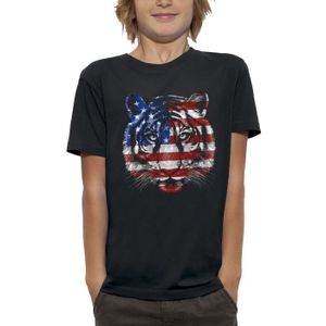T-SHIRT T-shirt TIGRE USA - Drapeau americain - PIXEL EVOL