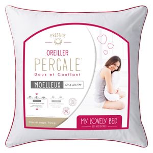 65x65 cm Oreiller Percale Confort Gonflant et Moelleux Anti Acariens |Qualit/é Hotellerie de Luxe Sweetnight 100/% Coton