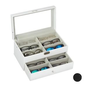 Duokon Étui de rangement pour lunettes 16 grilles lunettes vitrine lunettes  de soleil boîte de rangement lunettes organisateur - Cdiscount Bijouterie