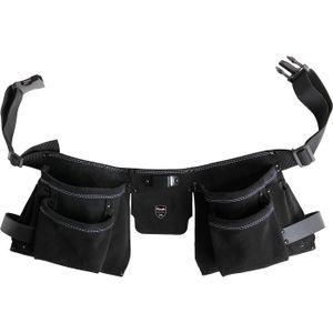 PORTE-OUTILS - ETUI kwb ceinture à outils en cuir en deux parties avec 7 compartiments, poche à clous, poche à couteaux, porte-marteau et clip métal117