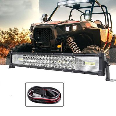 AUXTINGS Barre LED 78cm 220W Triple Rangée Spot Inondation - 12V 24V Étanche IP67 Pour 4x4 SUV Camion Bateau