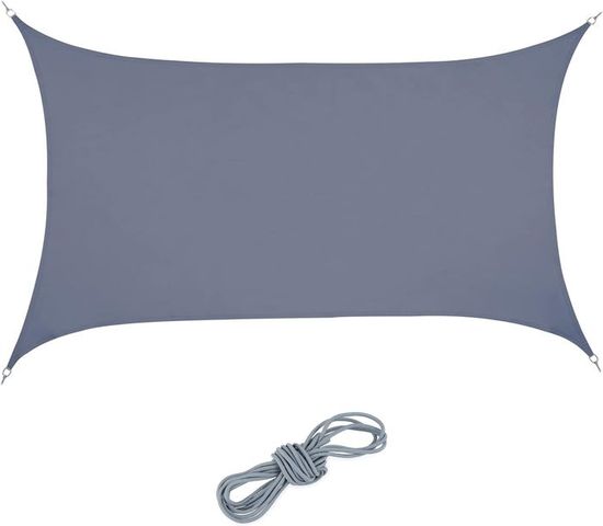 Voile d'ombrage - A390 - 2 x 2 m - Imperméable - Anti UV - Blanc crème - Jardin