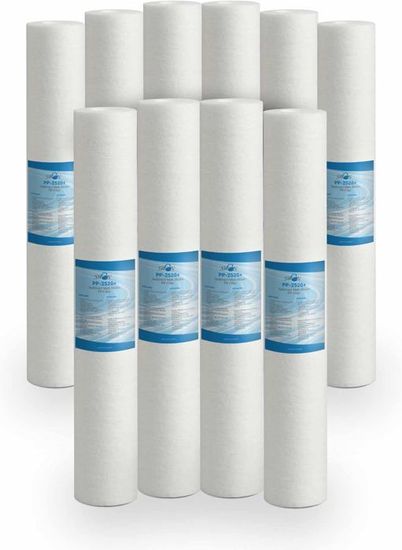 Bellerofonte Lot De 10 Filtres Sédiments 10 Pouces 25 Microns - Polypropylène Anti-Rouille Sable Limon