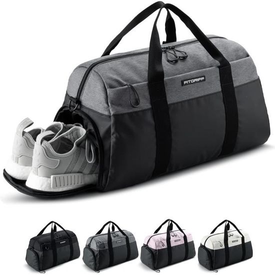 Sac De Sport Homme Femme Sac Voyage Weekend Avec Compartiment Chaussures Et Poche Humide 38L Sac