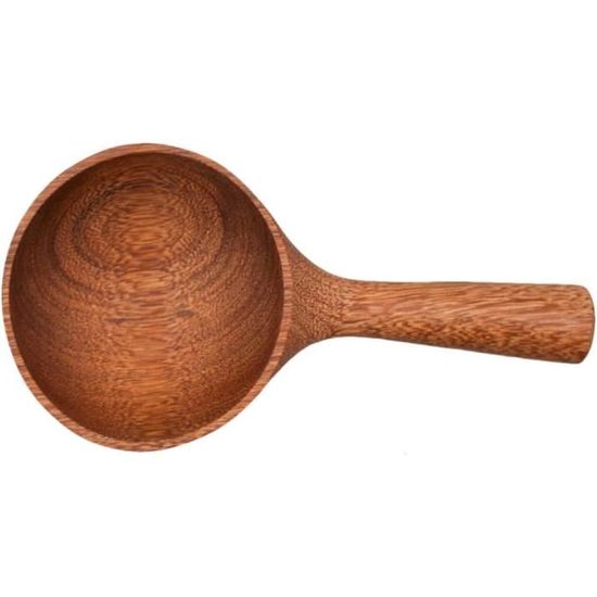 Louche En Bois Pour Soupe - Longueur Totale 28 Cm (11") - Manche Droit Avec Trou De Suspension - Marron Naturel - Idéale Cuisine Familiale