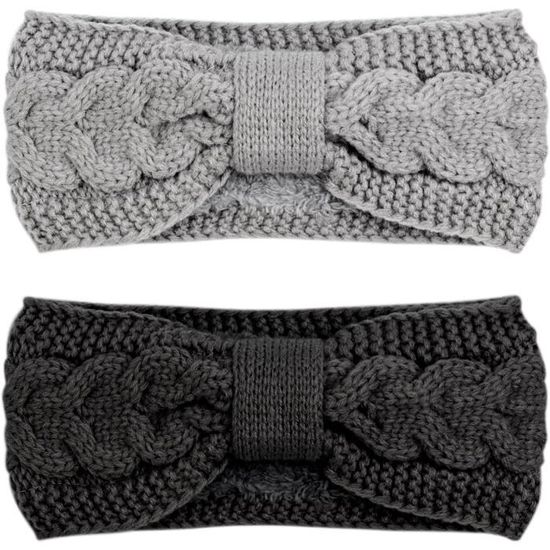 DRESHOW Lot De 4 Bandeaux Tricotés Chauds Hiver Pour Femmes - Doublure Polaire Épaisse - Cache-Oreilles Confortable Anti-Froid