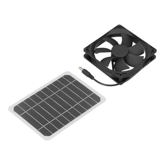 NUZAMAS Mini Ventilateur USB + Panneau Solaire 3,5 W 6 V – Idéal Camping-Car, Serre, Poulailler, Niche – Énergie Verte 100% Silencieux