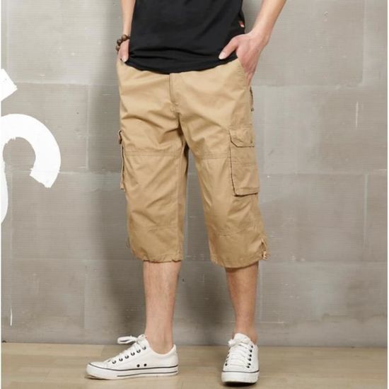 Short Cargo Homme Multi-poches Avec Fermetures éclair - Décontracté, Solide, Pour Randonnée, Voyage Ou Quotidien