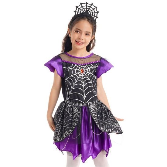 Tutu Robe Fille Enfant Manches Longues Robe d'Été Imprimé Citrouille