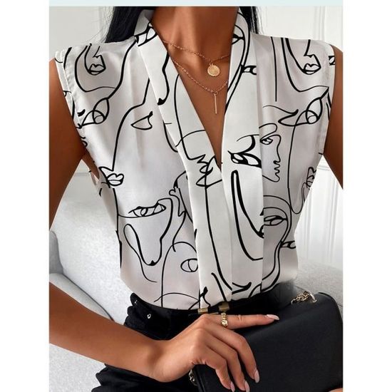 Chemisier Femme Chic et Original – Chemisier à Manches Courtes Tendance Été – Panier Royale
