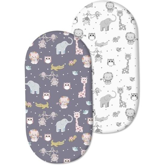 Drap Housse Landau Bébé 86x40 Cm – 100% Coton Doux, Respirant, Protège-matelas Poussette