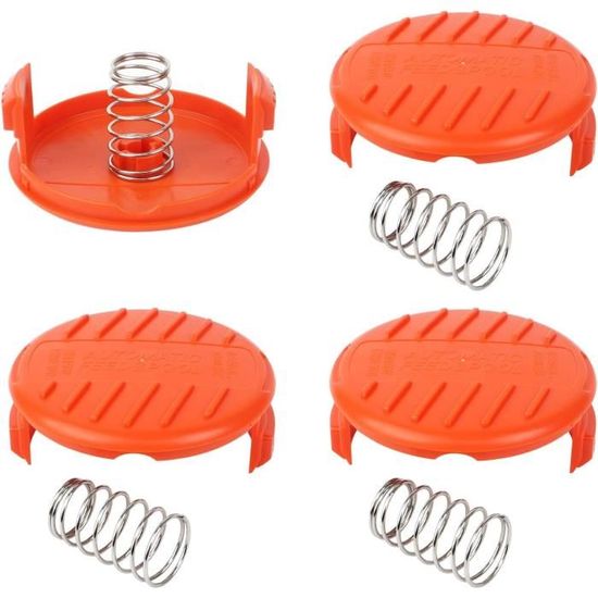 4 Couvercles De Bobine + 6 Ressorts Pour Tondeuse Black & Decker AFS (RC100P) - Pièces De Rechange Pour Coupe-bordures GH400, GH500, Etc. - 3