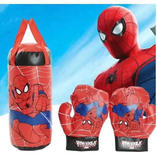 Enfants Garçons Spiderman Sac de Boxe Gants Punching Set Jouet