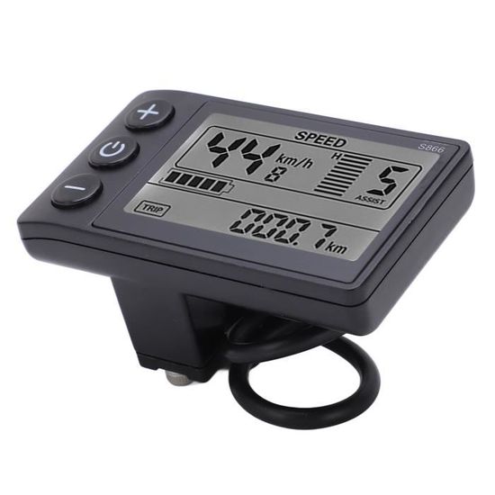 Écran LCD S866 Pour Vélo Électrique | 24V/36V/48V | Étanche IP65 | Guidon 22.2mm | Alomejor