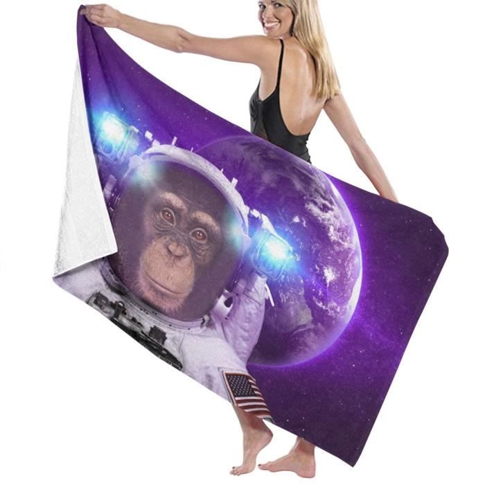Serviette De Plage Singe Astronaute De L Espace Sur L Espace Extra Atmospherique Avec L Image D Humour De Fond De La Planete Terre Cdiscount Maison