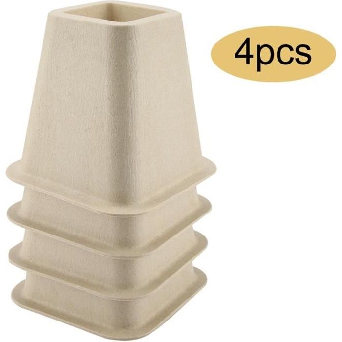 4Pcs Rehausseur Pieds de lit Réhausseur de meuble Lit / Table Set Rehausseur meuble ELEVATEUR en porcelaine artificielle -SWT
