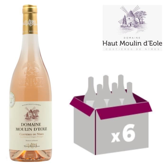 Moulin d'Eole Rosé 2019 x 6 - AOC Costières de Nîmes.
