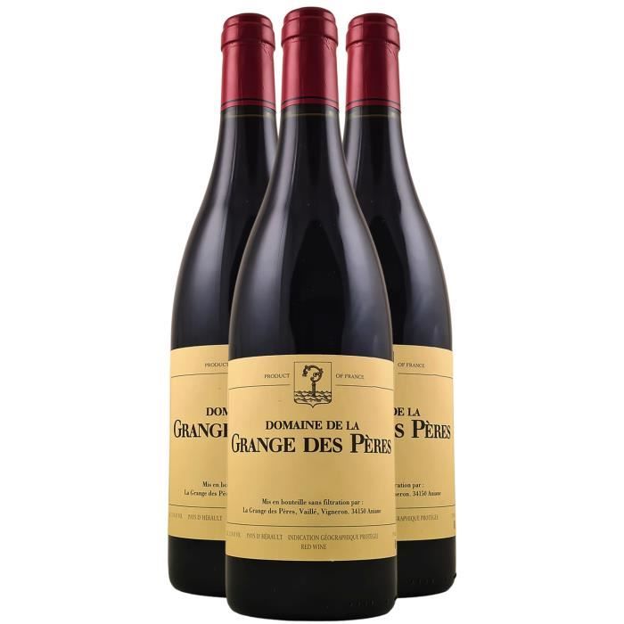 Domaine de la Grange des Pères Rouge 2018 - Lot de 3x75cl - Vin Rouge du Languedoc - Roussillon - Appellation IGP Pays d'Hérault