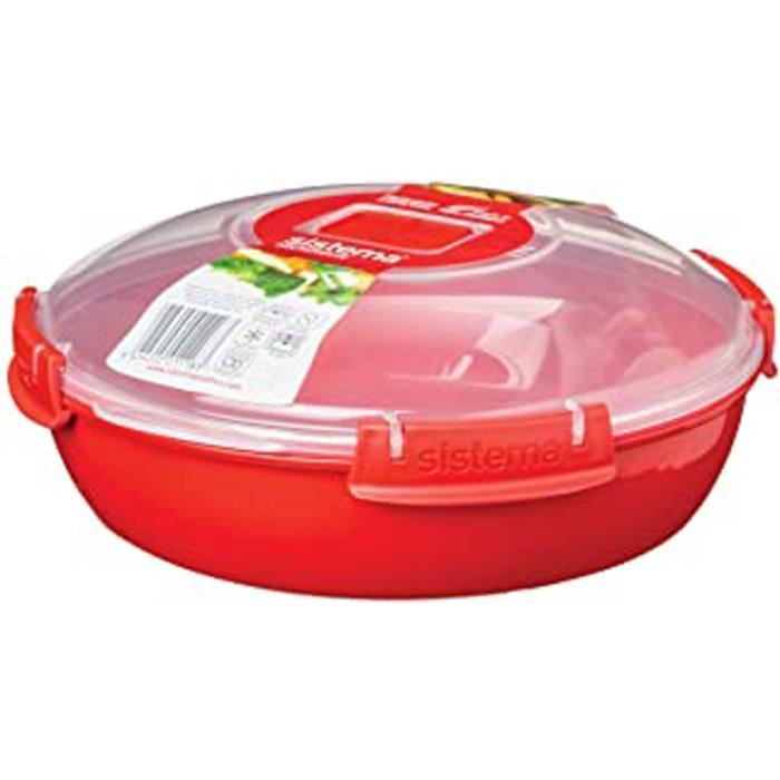Si1118 Micro-Ondes Plaque Ronde Plastique Rouge 45 X 35 X 25 Cm 1,3 L