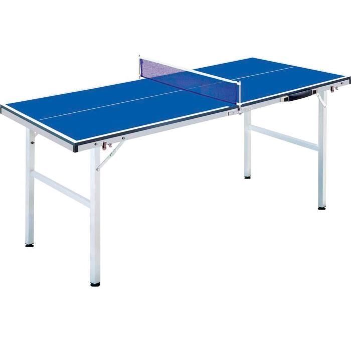 Fox TT table de ping-pong mini 150 cm bois/acier bleu 6-pièces