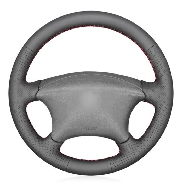 Housse de volant en simili cuir noir pour Citroen Xsara Picasso 2001 2010 Berlingo 2003 2008 C5 2001 2 Blue Thread