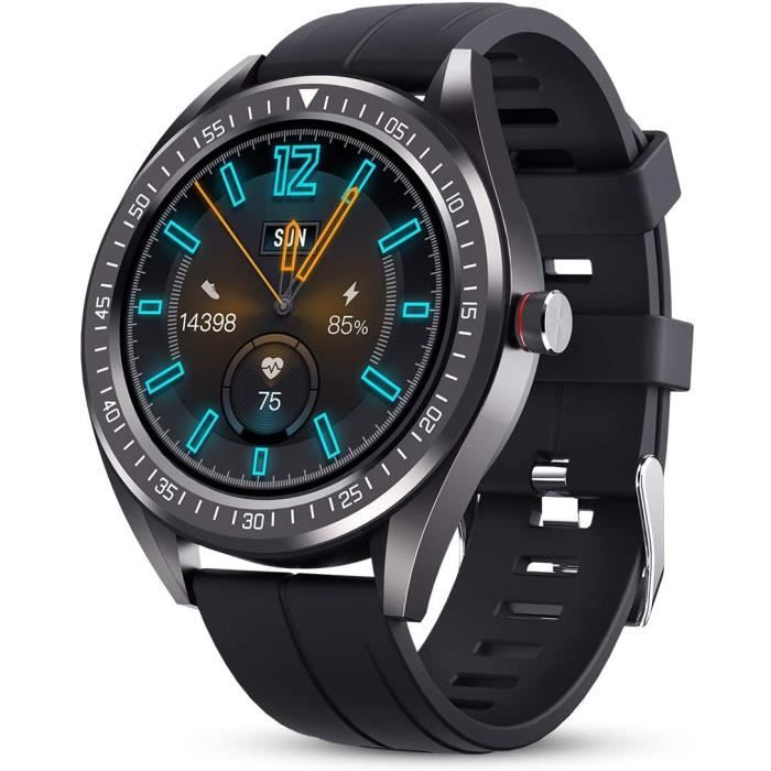 GOKOO Montre Connectée Homme Montre Intelligente Moniteur de Fréquence Cardiaque Écran Tactile Etanche Montre Sport Bracelet Con53